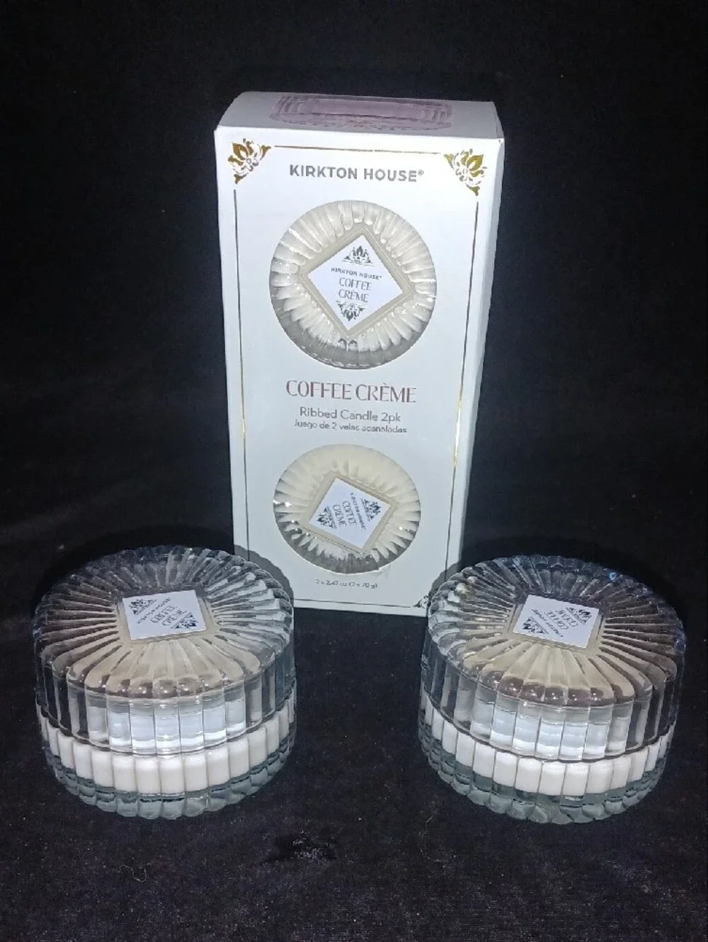 Kirkton House Coffee Crème Ribbed Candle 2-Pack